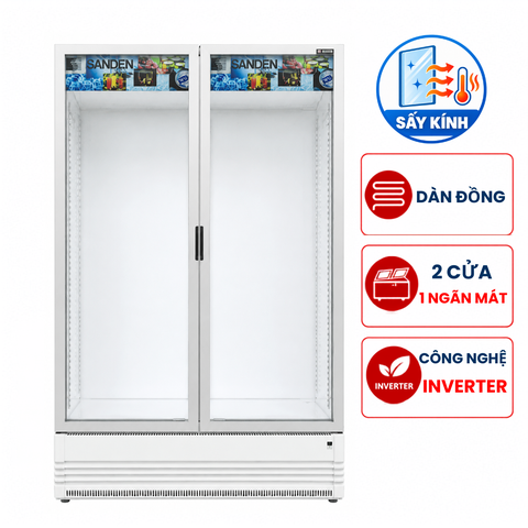Tủ mát Sanden SPB-1000(SK) Inverter 930 lít, có Sấy Kính