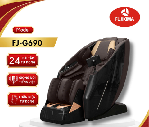 Ghế massage Fujikima FJ-G690, 6D ,bi di động,xoay chân, đk giọng nói,tiếng Việt,sạc không đây