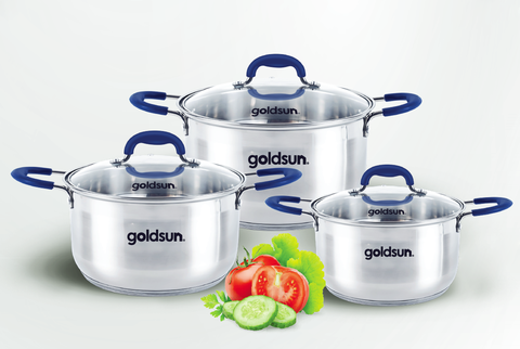 Bộ nồi Goldsun GD21-3506SG 3 chiếc inox 3 lớp