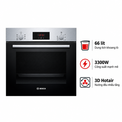 Lò nướng âm tủ Bosch HBF133BS0A Seri 2 3300W 66 lít