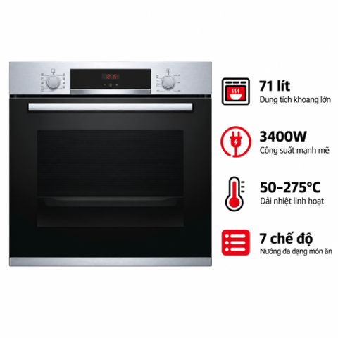 Lò nướng âm tủ Bosch HBS534BS0A Seri 4 3400W 71 lít