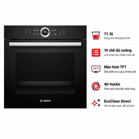 Lò nướng Bosch HMH.HBG633BB1B 71 lít âm tủ serie 8