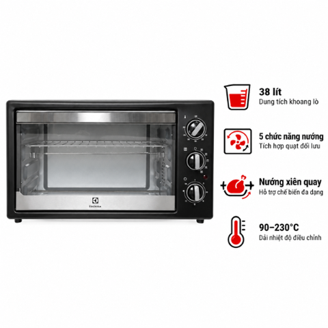Lò nướng Electrolux EOT38MBB 38 lít