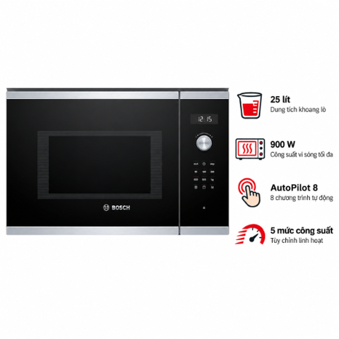 Lò vi sóng có nướng âm tủ Bosch HMH.BEL554MS0B Seri 6 900W/1200W 25 lít