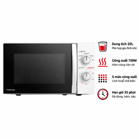 Lò vi sóng Toshiba MWP-MM20P(WH) 20L cơ