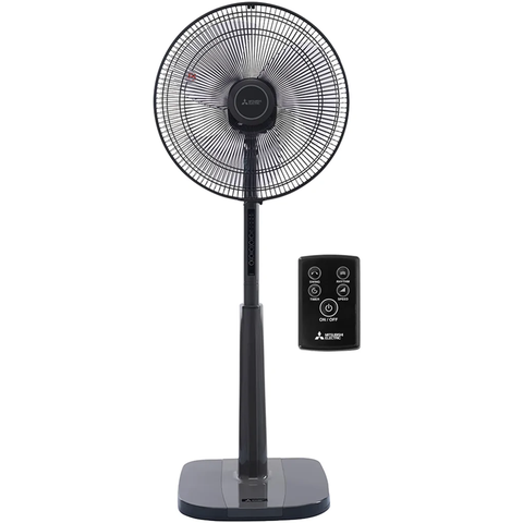 Quạt cây Mitsubishi LV16S-RA CY-GY 3 cánh 47W màu xám đậm có điều khiển từ xa
