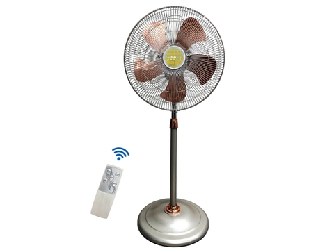 Quạt cây công nghiệp Komasu KM450.LUX 5 cánh 125W màu bạc có điều khiển từ xá
