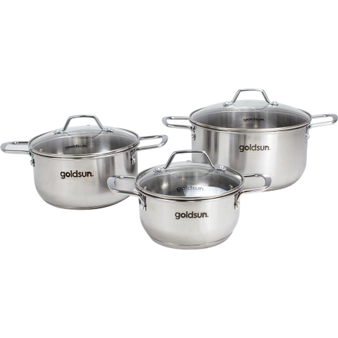 Bộ nồi Goldsun GPS1702 3 chiếc inox 3 lớp