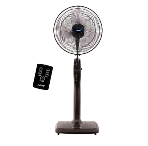 Quạt cây MITSUBISHI LV16-RB CY-BW 47W 3 cánh màu nâu đậm có điều khiển từ xa