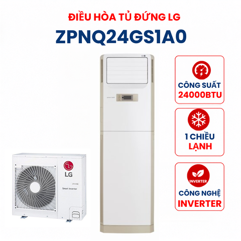 Điều hòa tủ đứng LG 1 chiều 24.000BTU Inverter ZPNQ24GS1A0