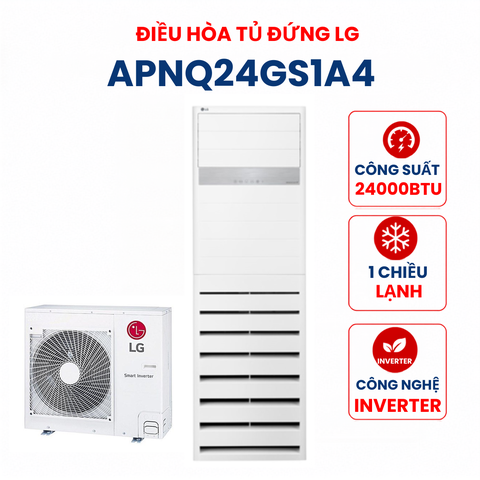 Điều hòa tủ đứng LG 1 chiều 24.000BTU Inverter 24.000Btu APNQ24GS1A4