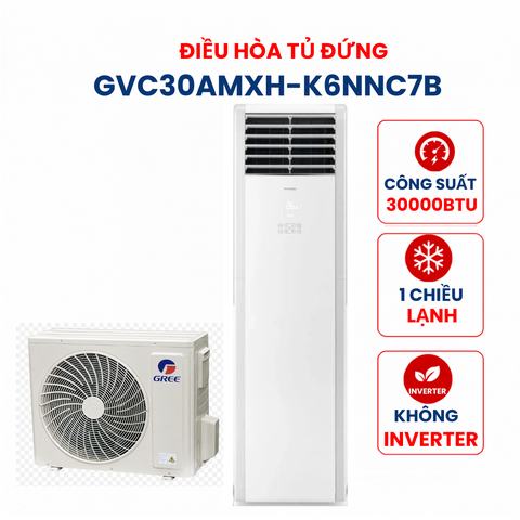 Điều hòa tủ đứng Gree 1 chiều 30000BTU GVC30AMXH-K6NNC7B