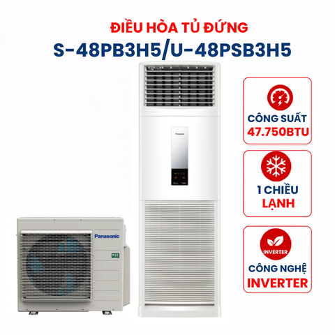 Điều hòa tủ đứng Panasonic 1 chiều 47750BTU Inverter R410 S-48PB3H5/U-48PSB3H5
