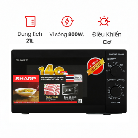 Lò vi sóng Sharp R-211TV-BK 21 lít