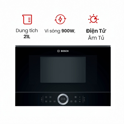 Lò vi sóng âm tủ Bosch BFL634GB1B Seri 8 900W 21 lít