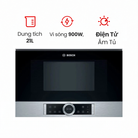 Lò vi sóng âm tủ Bosch BFL634GS1 Seri 8 900W 21 lít
