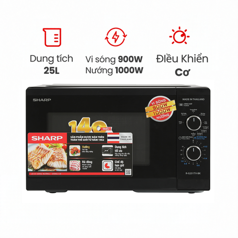 Lò vi sóng có nướng Sharp R-G251TV-BK 25 lít