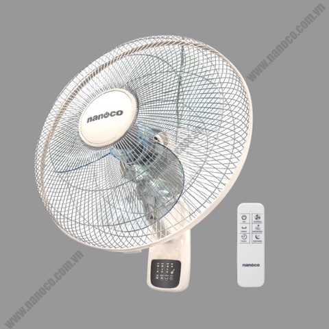 Quạt treo tường Nanoco 3 cánh NWF1610RC-G 47W màu trắng có điều khiển từ xa