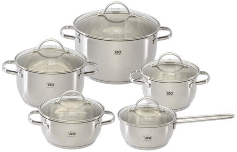 Bộ nồi Elo LUNA PLUS 5 chiếc inox liền khối 3 lớp