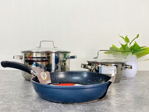 Bộ nồi Happy Cook Platinum HC05-CBPT chảo đáy từ