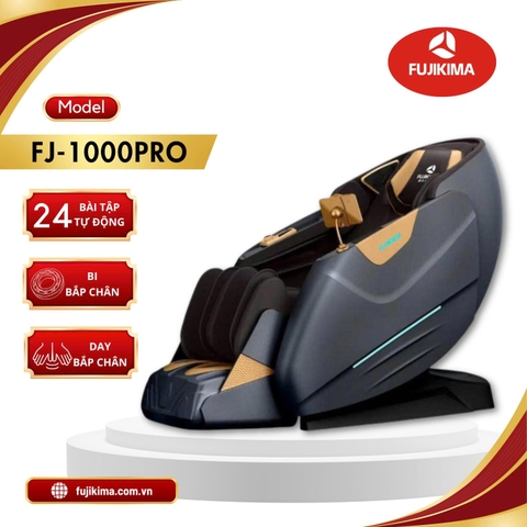 Ghế massage Fujikima FJ-1000PRO 8D bi di động, xoay chân đk giọng nói, sạc không đây