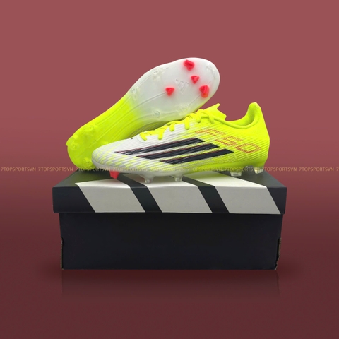 Adidas F50 League FG 'Born For Goals' - Core Black/Iron Metallic/Lucid Lemon JR8995
