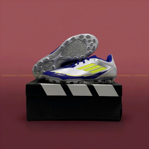 Adidas F50 Messi League 2G/3G AG 'La Vida Rapida' - Silver Metallic/Solar Yellow/Lucid Blue JR8057