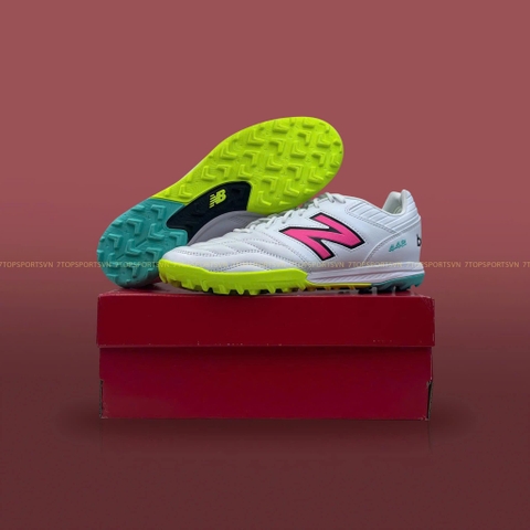 New Balance 442 Pro TF V2 -  White/Hi-Lite/Neon Pink MS41TWH2 2E