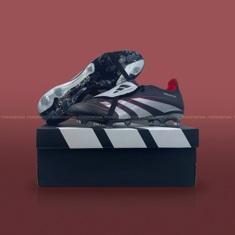 Adidas Predator League FT FG 'Obsidian Strike' - Core Black/Silver Metallic/Vivid Red JR6881