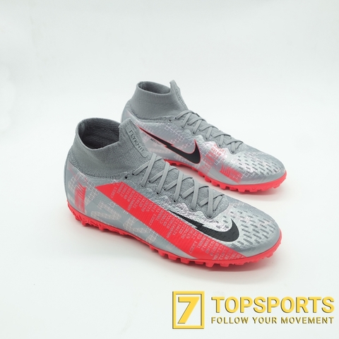 Nike Mercurial Superfly 7 Elite TF - Grey/Laser Crimson/Black AT7981 906