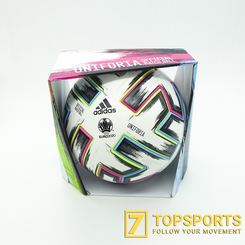 Bóng Adidas Uniforia Pro EURO2020 - White/Black/Signal Green/Bright Cyan FH7362