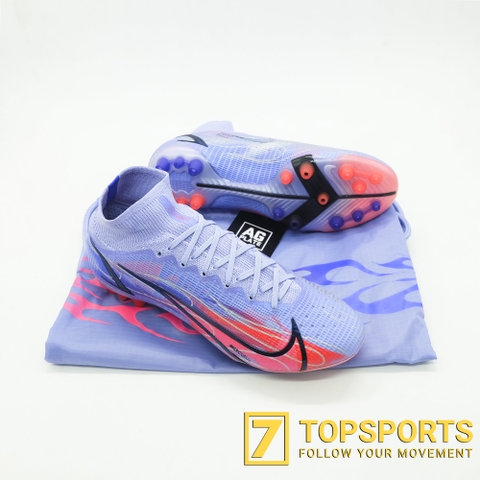 Nike Mercurial Superfly VIII Elite Mbappe AG - Light Thistle/Indigo Burst/Crimson/Silver DJ3973 506