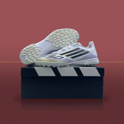 Adidas F50 League Kids TF 'Road to Glory' - Cloud White/Core Black/Gold Metallic JI0002