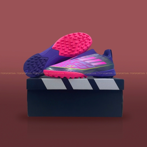 Adidas F50 League Laceless Lamine Yamal TF Kids - Purple/Cloud White/Lucid Lemon JQ9734