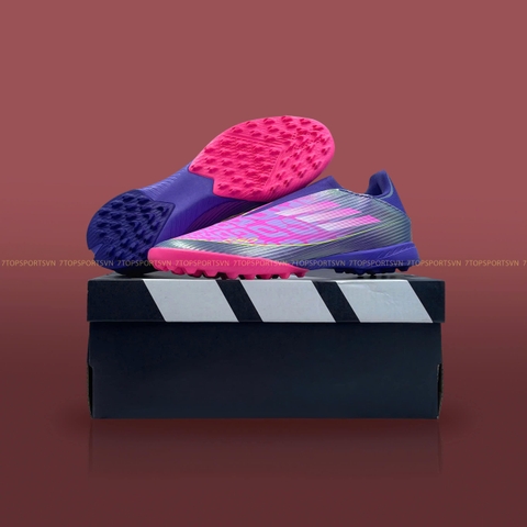 Adidas F50 League LL TF - Purple/ Cloud White/Lucid Lemon JQ9733