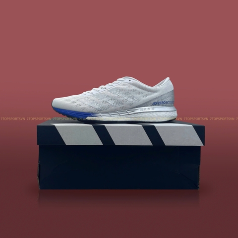 Adidas Adizero Boston 9 - White/Silver Metallic/Royal Blue EG4672