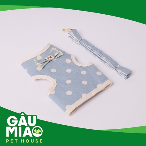 Bộ áo yếm nơ+dây dắt TD165