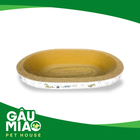 Bàn cào Ổ nằm giấy hình Elip cho mèo 46*32*9cm