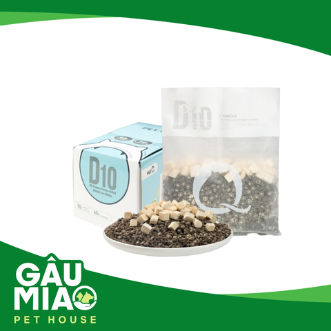 Macaron PetQ D10 200g - Hạt cho mèo mọi lứa tuổi nhân chà bông gà + gà sấy