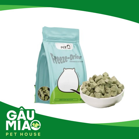 PetQ Freeze - Dried - Gà & cỏ mèo sấy