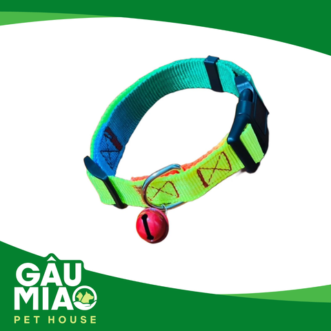 Vòng cổ 7 sắc kèm chuông trung 2.2cm