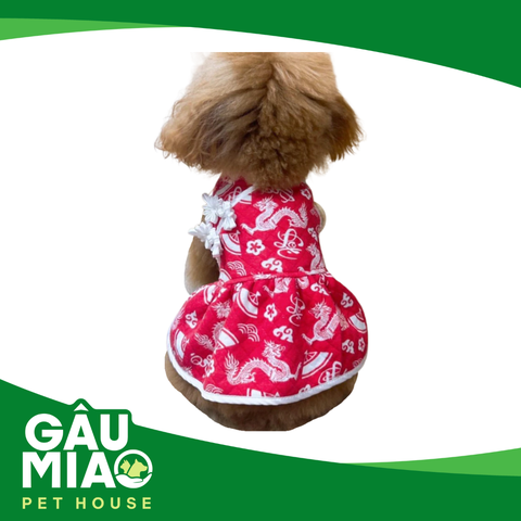 Đầm sườn xám rồng