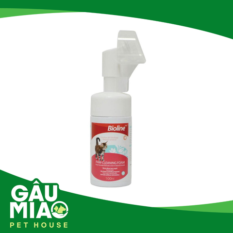 Bioline - Bọt vệ sinh bàn chân cho mèo 100ml 2130