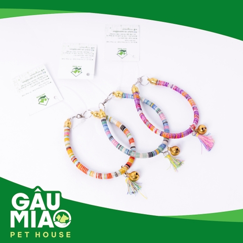 Vòng cổ thổ cẩm chuông vàng