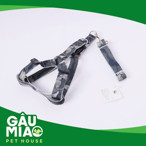 Bộ dắt + yếm rằn ri quân đội 2.5cm