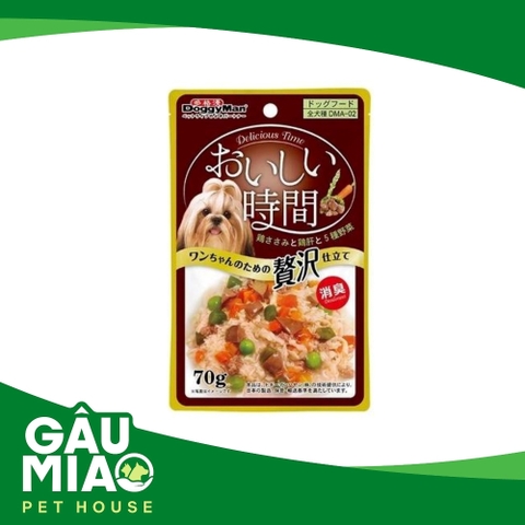 Doggyman Z0165 Thịt gà, gan gà và rau củ cho chó - 70g