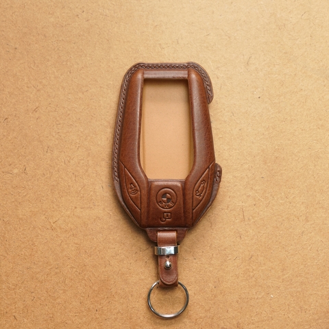 Bao da chìa khoá ô tô BMW i8 - Màn hình smart - Dòng da bò Vachetta