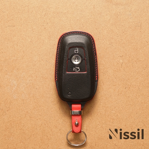 Bao da chìa khoá ô tô Ford Everest, Ranger, XLS, Eco Sport - Dây da - Dòng da bê Epsom mix màu