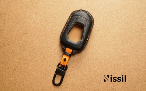 Bao da chìa khoá ô tô Isuzu - Dòng da bê Epsom mix màu