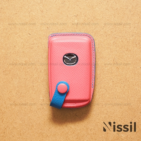 Bao da chìa khoá ô tô Mazda - 2023 - Cúc bấm Style 2 - da bê Epsom
